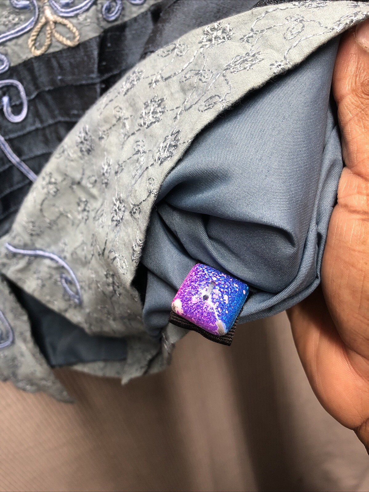 Indigo Moon Jacket Size Large Blue Patch Work Emb… - image 5