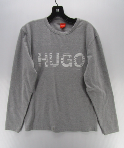 onvergeeflijk Circulaire Verdorren Hugo Boss Shirt Boys Youth XL Gray Pullover Crewneck Spell Out Logo Knit  Preppy* | eBay