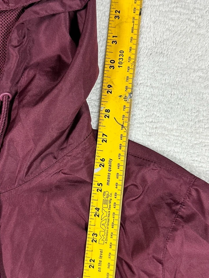 夹克-海军蓝/栗色防风带 Bigfoot 标志中号二手 — 第 3/4 张图片