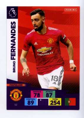 (Jg9407) Panini Adrenalyn XL,MANCHESTER UNITED,BRUNO FERNANDES,2020/21 #52