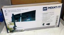 MOUNT-IT Dual Monitor Mount, MI-752; Black, Articulating Arms, 13"- 27" Monitors