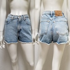 VINTAGE Abercrombie Fitch Denim Cut Off Jean Shorts High Rise USA Made -Size 2