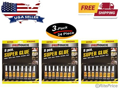 #ad 24 Pcs 3 Pack Super Glue #x27;Cyanoacrylate Adhesive#x27; 3 Grams All Purpose Repair $16.98