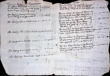 1699 Reading, Mass. Colonial period, town finance report in pounds