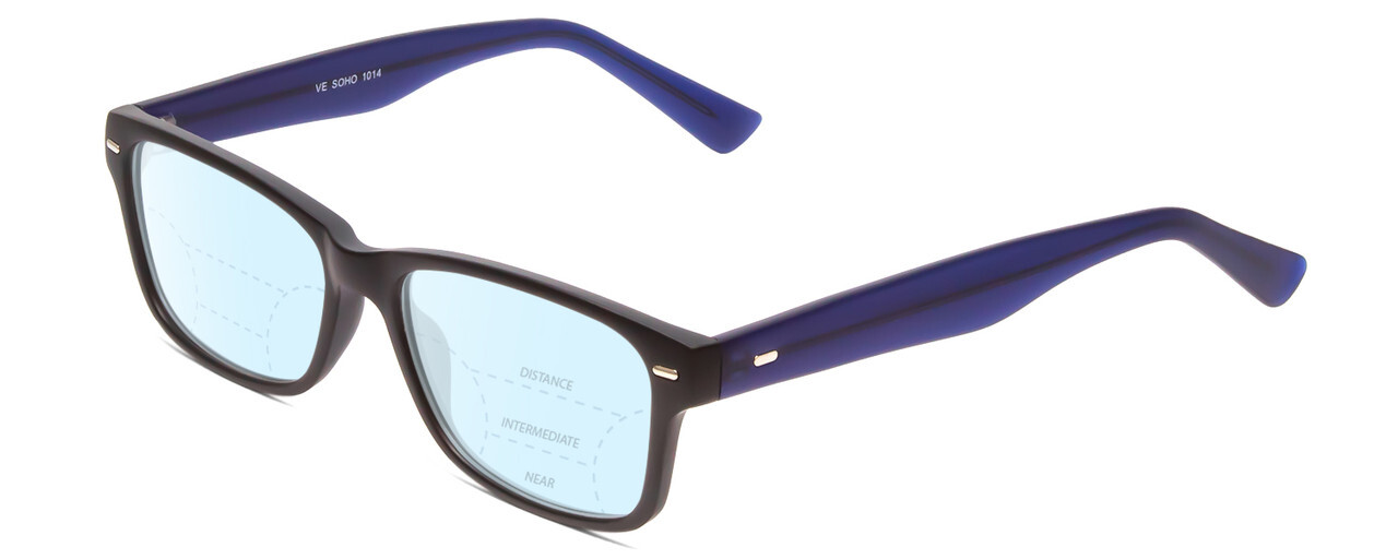Soho 1014 Unisex Blue Light Blocking Glasses Matte Black Navy Blue 53mm