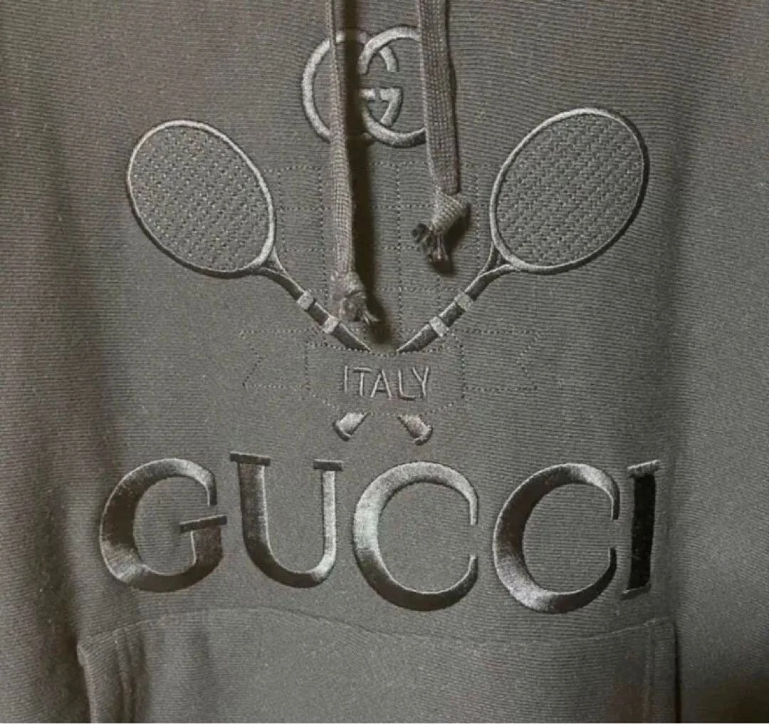 GUCCI Tennis Racket Embroidery Pullover Hoodie Men Black Size S Used from  Japan | eBay
