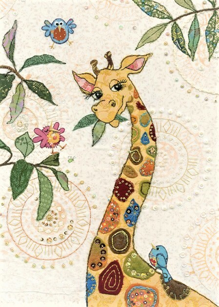 Amy's Cards Giraffe Foil Embossed Blank Card by Bug Art Birthday Easter