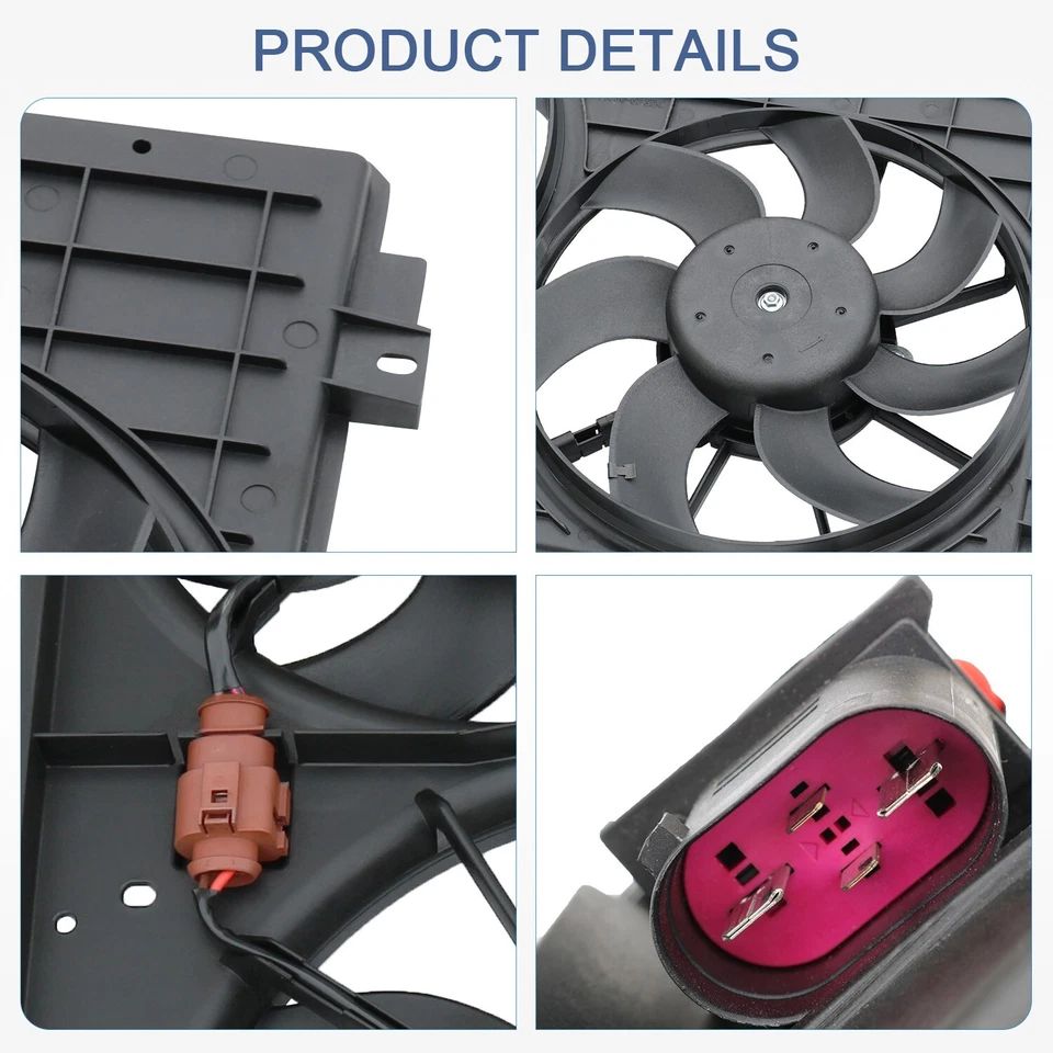 Conjunto de ventilador de refrigeración radiador apto para Volkswagen Jetta 2005-2015 2,5 L VW3120100 Foto 2 de 4