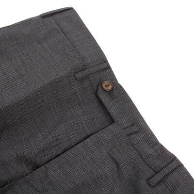 PT01 NWT Flat Front Dress Pants Size 48 32 US Gray Small Pattern Wool Blend