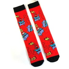 new MR. KRABS SOCKS red black blue funny cartoon spongebob squarepants MEN ADULT