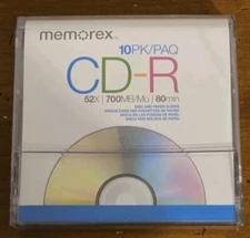 Memorex 10 Pack CD-R 52X 700MB 80min w/Paper Sleeves - Sealed