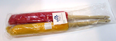 2 New 19'' Long Smart Home Red Yellow Wool Dusters w Wood Handles House Cleaning