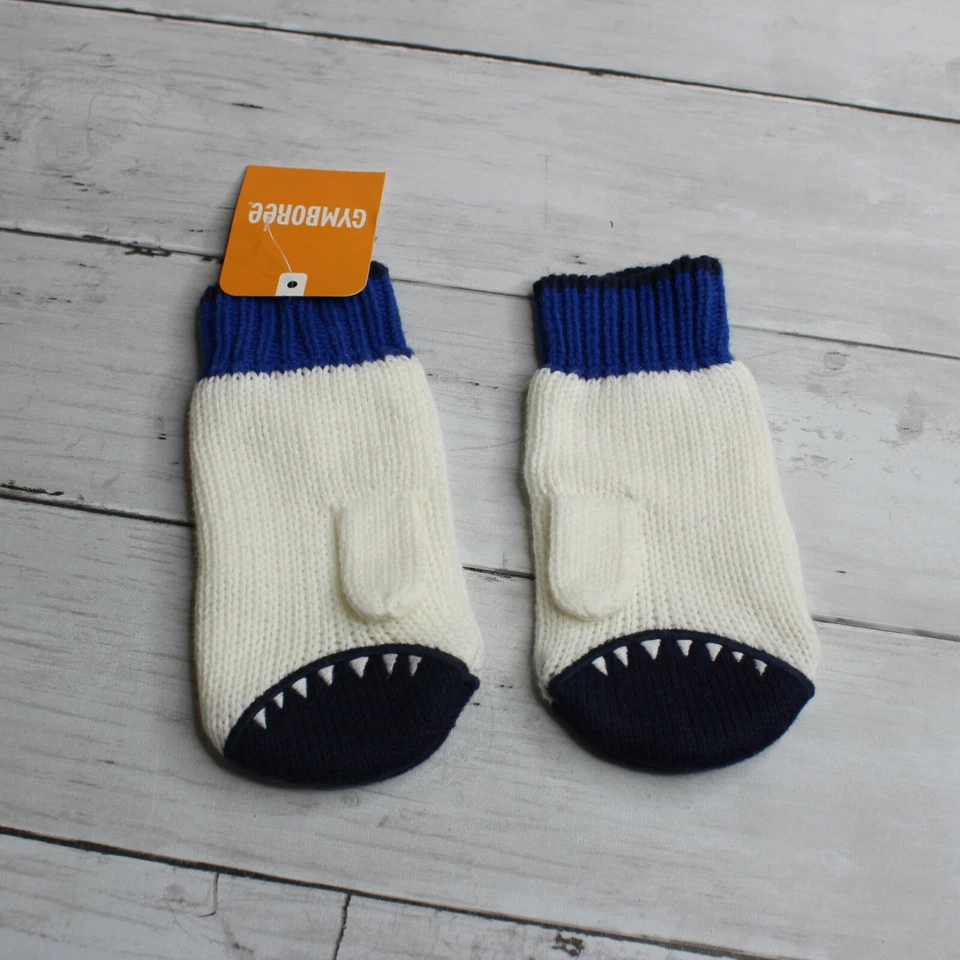 Guantes tejidos de invierno Gymboree para niños pequeños talla 2T 3T cachorro perro azul marino blanco Foto 3 de 3