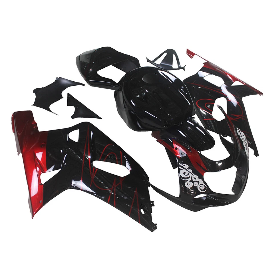 Kit de carenados rojo negro para Suzuki GSXR600 GSXR750 2000 2001 2002 2003 kit de carrocería Foto 2 de 4