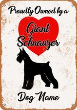 METAL SIGN - CUSTOM DOG NAME - Giant Schnauzer - Vintage Look