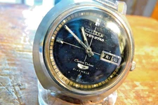 vintage Rare Citizen Seven Star Deluxe  Grey Black-Red Dial Military