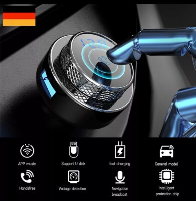 FM Transmitter Bluetooth 5.0 KFZ Auto Radio MP3 Player USB Ladegerät Adapter DHL