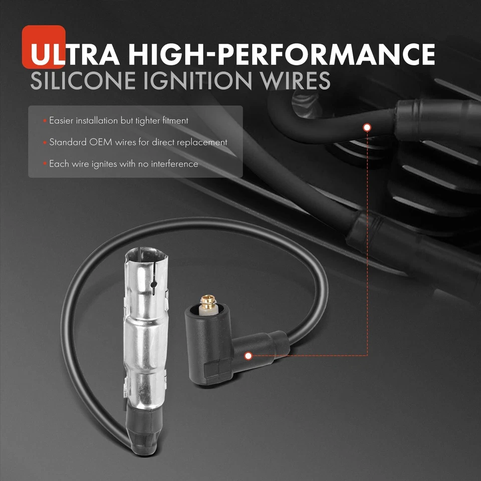 Juego de 7 cables de bujía para Volkswagen Corrado Golf Jetta Passat V6 2,8 L 7 mm Foto 3 de 4