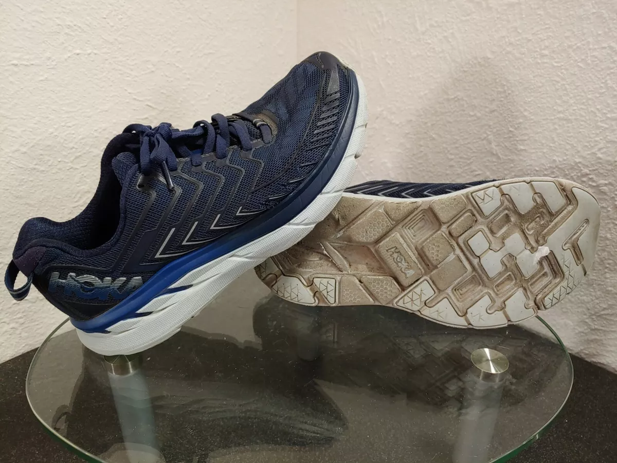 Hoka One One Clifton 4 Outdoor Voices Womens 8.5 Blue Silver Grey