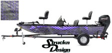 Boat Wrap Kit Abstract Blue Grey Graphic Hexagon Fishing Fish Bass Vinyl Decal  