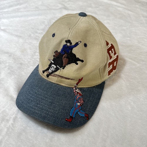 Vtg Western Products Bull Rider Mens Hat Beige & Denim Stitched ...