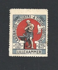 (BL Norway 1897 Lillehammer Agriculture Industry Tourism Exhibition poster stamp