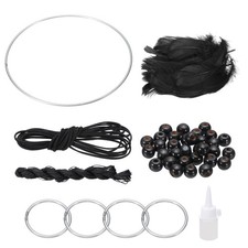 DIY Dream Catcher, Making Supplies Handmade Kit Feather Crystal Beads, Black