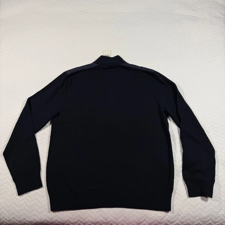 Suéter tejido con hombros de nailon Michael Kors XL azul marino con cremallera de cuarto para hombre Foto 4 de 4