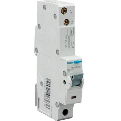 Electric Switch  Hager 20A RCBO 1 Pole C Curve Type A 10kA Circuit Breakers