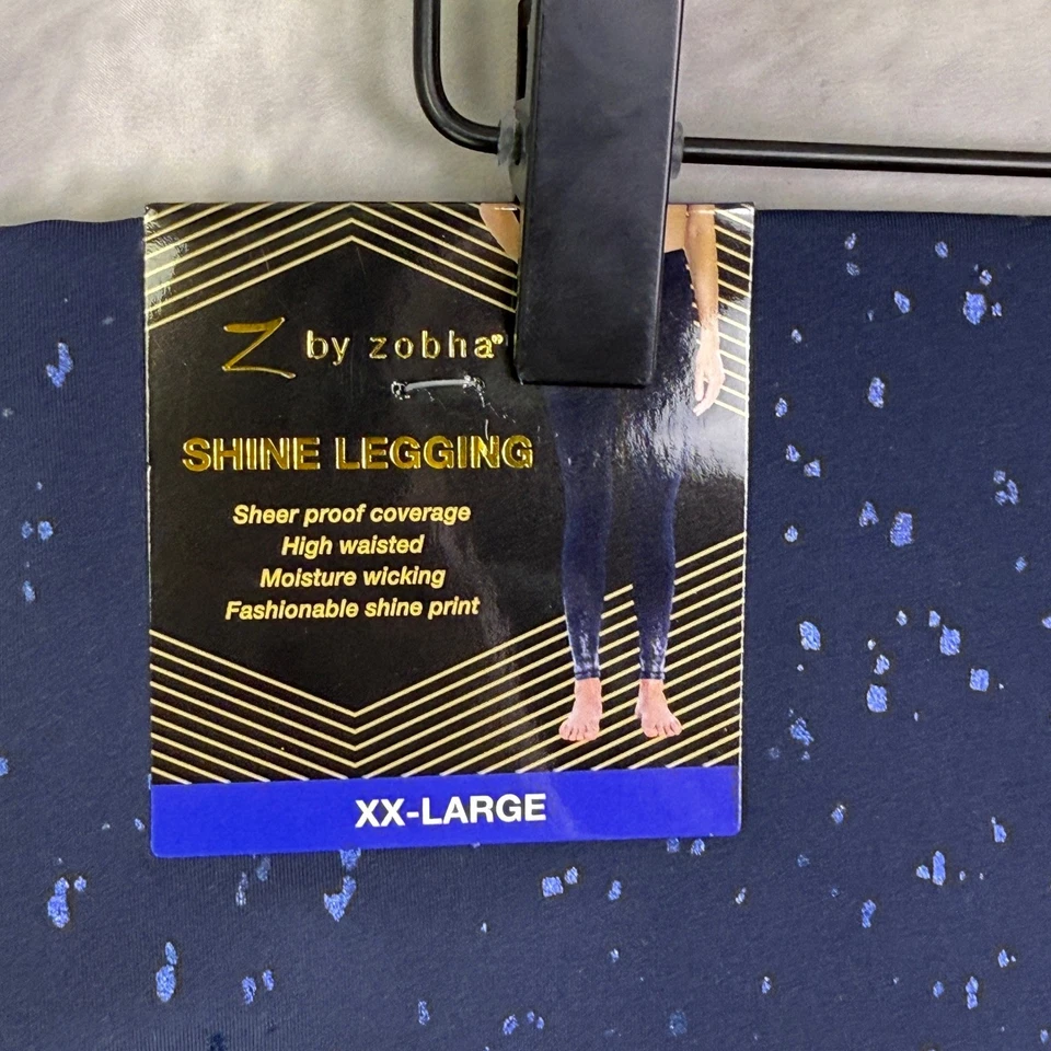 Legging Z by Zobha Shine Azul Marino Ombre Metálico Cintura Alta Absorbe Humedad XXL NUEVO CON ETIQUETAS Foto 3 de 4