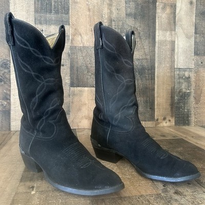 Tony Lama Vintage Gold Label Suede Cowboy Boots Mens 8.5 D