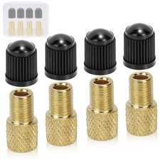 4 PCs Brass Presta Valve Adapter - Convert Presta to Schrader for Bike, e-Bike