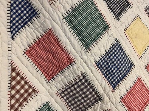 Impressions Quilt Quilted Coverlet 84x64” Blue Red Green Yellow - Picture 2 of 4