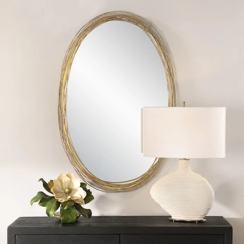 Uttermost 08226 Gillian 26"W x 38-3/4"H Oval Flat Accent Mirror - Gold - Picture 5 of 5