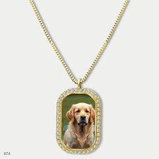 New Cute Golden Retriever Dog Fashion Pendant Necklace Chain Graphic Dog Tag Cha