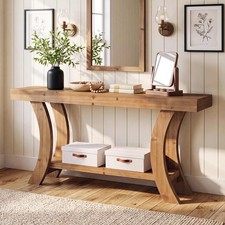 Farmhouse Wood Console Table - 63 Inches