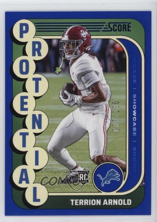 Terrion Arnold Panini Score Protential #13 Base