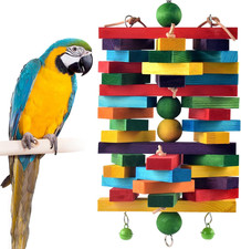 Extra Large Bird Parrot Toys for Macaws, African Grey, Amazon Parrots Multicolor