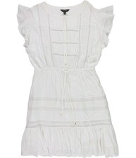 Ralph Lauren Womens Lace Flutter Sleeve Fit & Flare Dress, White, XX-Large