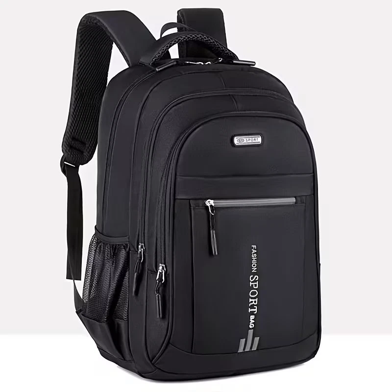 Sac à dos noir voyage unisexe rangement ordinateur sport scolaire TT-00067 - Photo 1/4