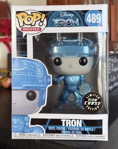 CHASE Funko Pop Movies: Glow in the Dark TRON #489 VAULTED w/Protector