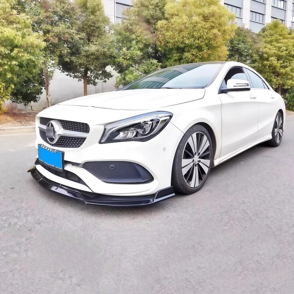 Gloss Black Front Splitter Lip Body Kit For Mercedes CLA W117 2017-19 CLA250 AMG - Image 4 of 4