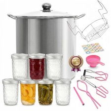 Canning Pot Water Bath Canner with Rack and Lid, 21.5 QT Stainless Steel