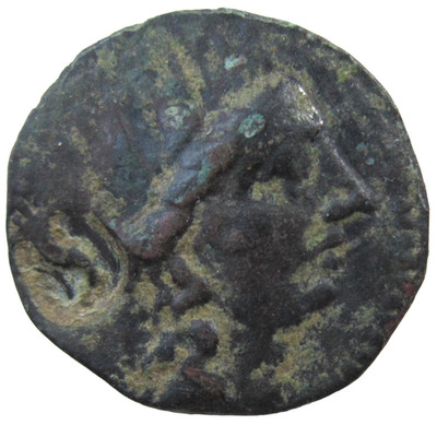 CILICIA. AIGEAI. AE 20. CIRCA 2nd - 1st CENTURY BC. TYCHE/ HEAD OF HORSE.