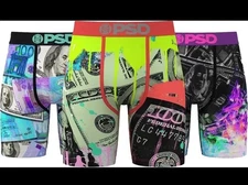 PSD Underwear Men's Money Hype Boxer Briefs - 3 Pack SZ Medium 32-34