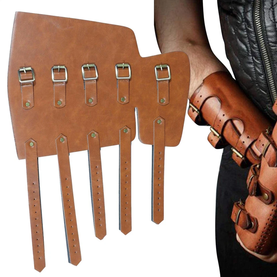 Leather Archery Arm Guard Traditional Bow Longbow Recurve Bow Forearm Protector - Image 3 of 4