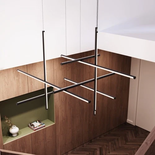 Sonneman 2106 Labyrinth 61"W LED Abstract Chandelier - Black - Picture 4 of 12