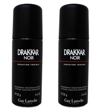 2 DRAKKAR NOIR By Guy Laroche for Men INTENSE COOLING DEODORANT Spray 3.4 oz x 2