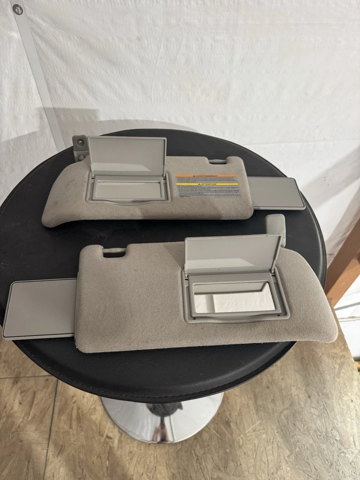 2005–2012 Nissan Frontier Xtera Sun Visors Pair Left & Right w/ Mirror Gray OEM - Image 4 of 4