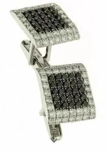 Gemelos redondos de diamantes simulados negros/blancos de 2 quilates enchapados en oro amarillo de 14 k plateados Foto 2 de 4